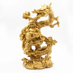 Buddha bohatství a drak – soška Feng shui – VADA VAD726