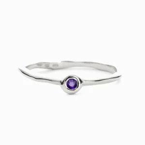 ClusterHue Prsten One Dot – ametyst