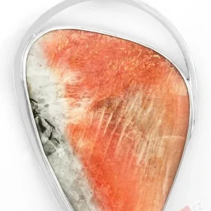 Extra velký stříbrný přívěsek (Ag 925/1000) se slunečním kamenem QA, cca 68 x 47 mm, "šperk pro princeznu ze slunečního ostrova" (SL3148P)