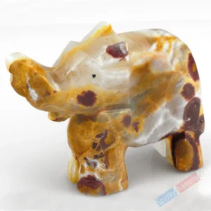 Figurka slona z aragonitu, cca 65 x 76 mm (AG1093F)