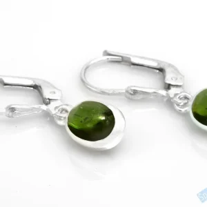 Minimalistické stříbrné náušnice (Ag 925/1000) s turmalínem verdelitem QA, oválky cca 7 mm (TV7261U)