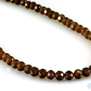 Náhrdelník z brouš. granátu almandin QA, kuličky cca 5 mm, stříbro Ag 925/1000 (GR4240B)
