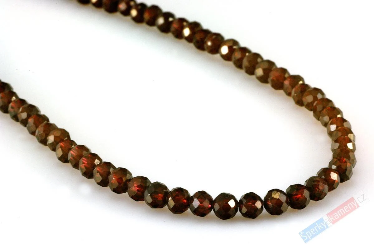 Náhrdelník z brouš. granátu almandin QA, kuličky cca 5 mm, stříbro Ag 925/1000 (GR4240B)