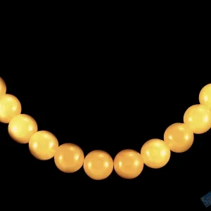 Náhrdelník ze žlutého kalcitu QA "sluníčko", kuličky cca 8 mm (KC240)