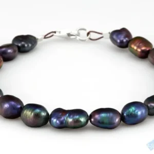 Náramek v boho stylu ze sladkovodních multicolor perel QA, stříbro Ag 925/1000, "Šperk pro jezerní princeznu III" (PMC3630NS)