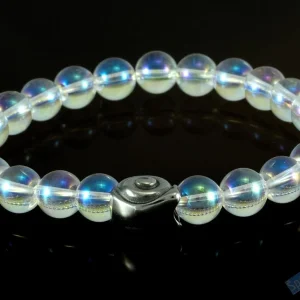 Náramek z křišťálu Aqua Aura "ledové království ", kuličky cca 8 mm (KR142NS)
