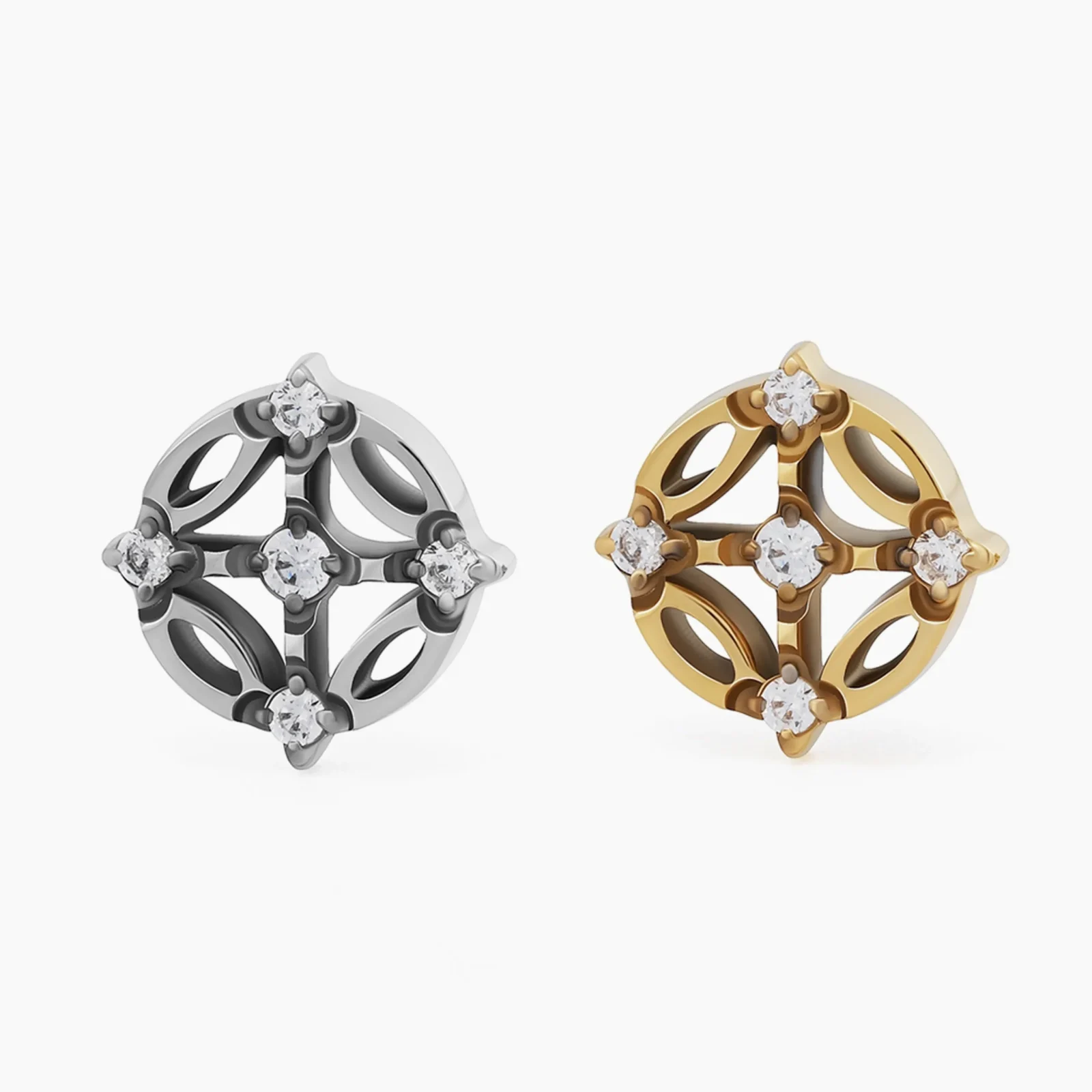 Náušnice pro piercing s vnitřním závitem Compass