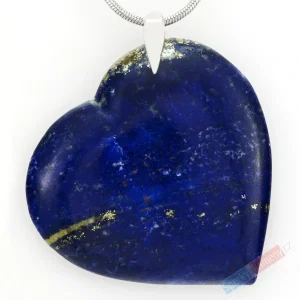 Originální přívěsek z lapisu lazuli QA, stříbro Ag 925/1000, srdce cca 37 x 37 mm, "krása noční oblohy" (LL7236P)