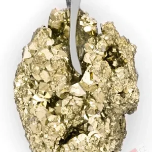 Přívěsek z pyritu QA, ovál cca 30 x 23 mm (PY2113P)
