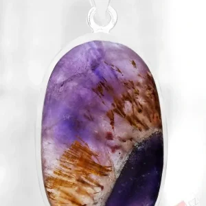 Stříbrný přívěsek (Ag 925/1000) s kakoxenem QAA, ovál cca 35 x 22 mm, RARITA (KK1818P)