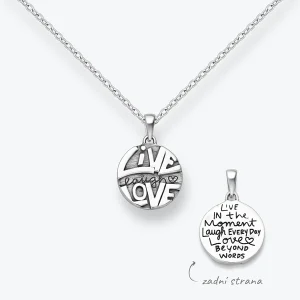 Stříbrný řetízek Live Laugh Love - Ag925