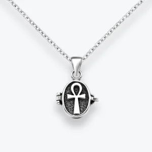 Stříbrný řetízek Nilský kříž Anch (Ankh) - otevírací medailonek - Ag925