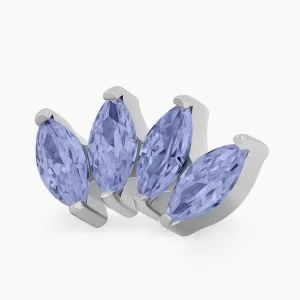 Titanový šperk s vnitřním závitem Marquise Tanzanite 4 kamínků.