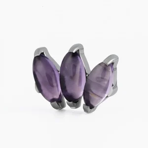 Titanový šperk s vnitřním závitem Marquise vol.2 Amethyst
