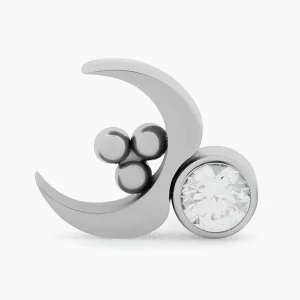 Titanový šperk s vnitřním závitem Mystic moon s zirkonem
