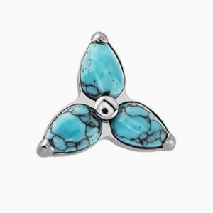 Titanový šperk s vnitřním závitem Trio opal vol.2 turquoise