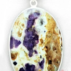 Velký stříbrný přívěsek (Ag 925/1000) s Tiffany Stone QA, ovál cca 50 x 35 mm, RARITA (TF1214P)