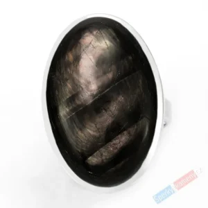 Velký stříbrný prsten (Ag 925/1000) s hyperstenem QAA, vel. kamene cca 33 x 23 mm (HY1028R)